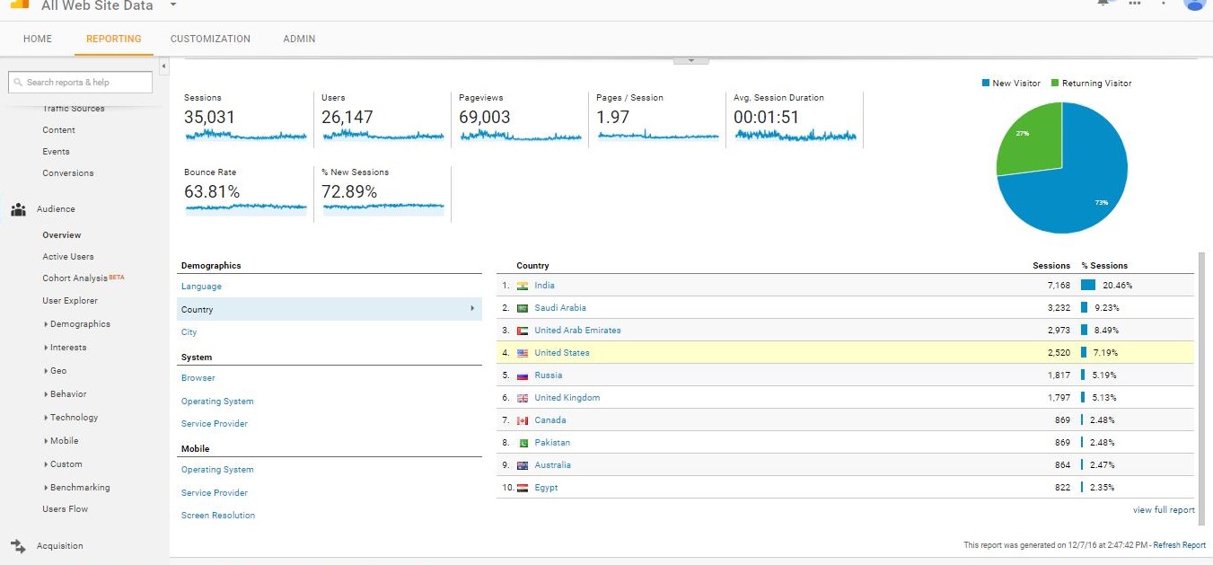 Visitor Analysis Report